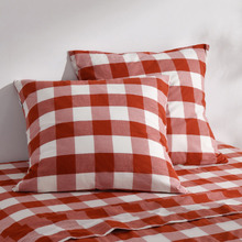 Azari Yarn-Dyed Gingham Washed Cotton European Pillowcases (Set of 2)